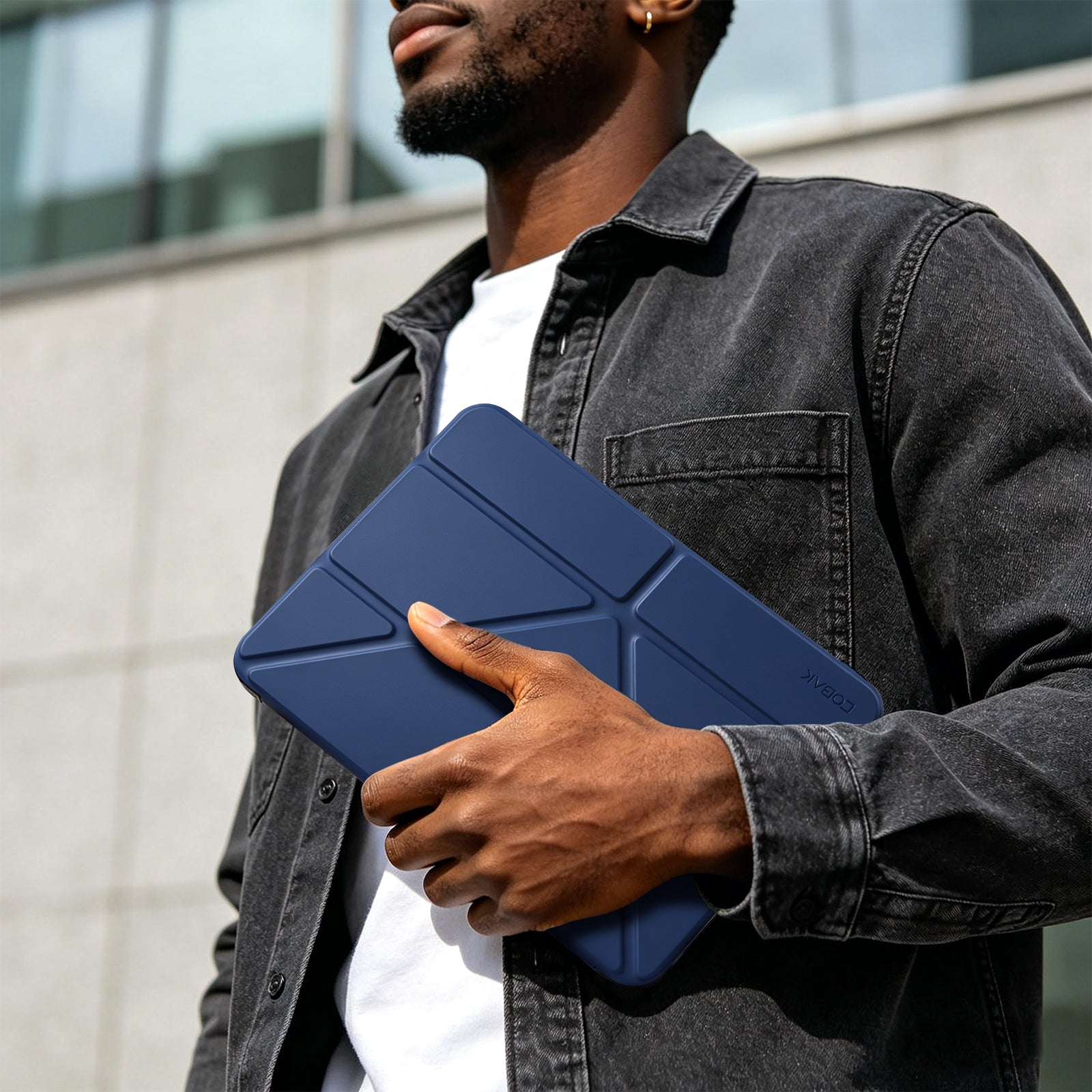iPad (A16) 11th Gen & 10th Gen Slim Y-Fold Magnetic Stand Case#Color_Dark Blue