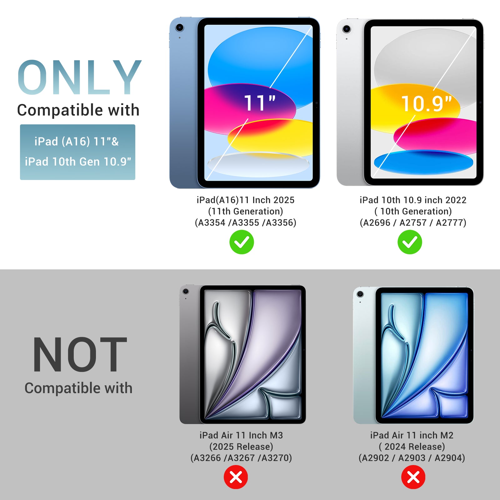 iPad (A16) 11th Gen & 10th Gen Slim Y-Fold Magnetic Stand Case#Color_Misty Gray
