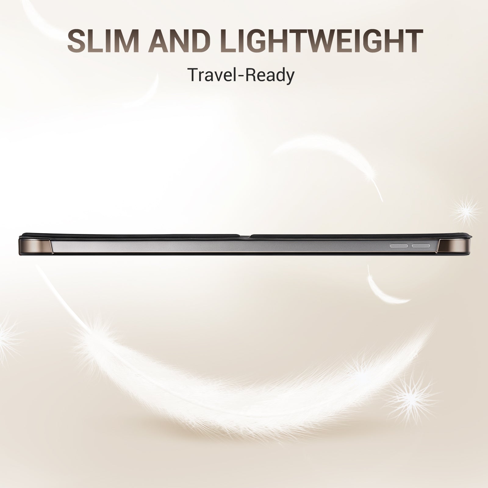 iPad (A16) 11th Gen & 10th Gen Slim Y-Fold Magnetic Stand Case#Color_Black