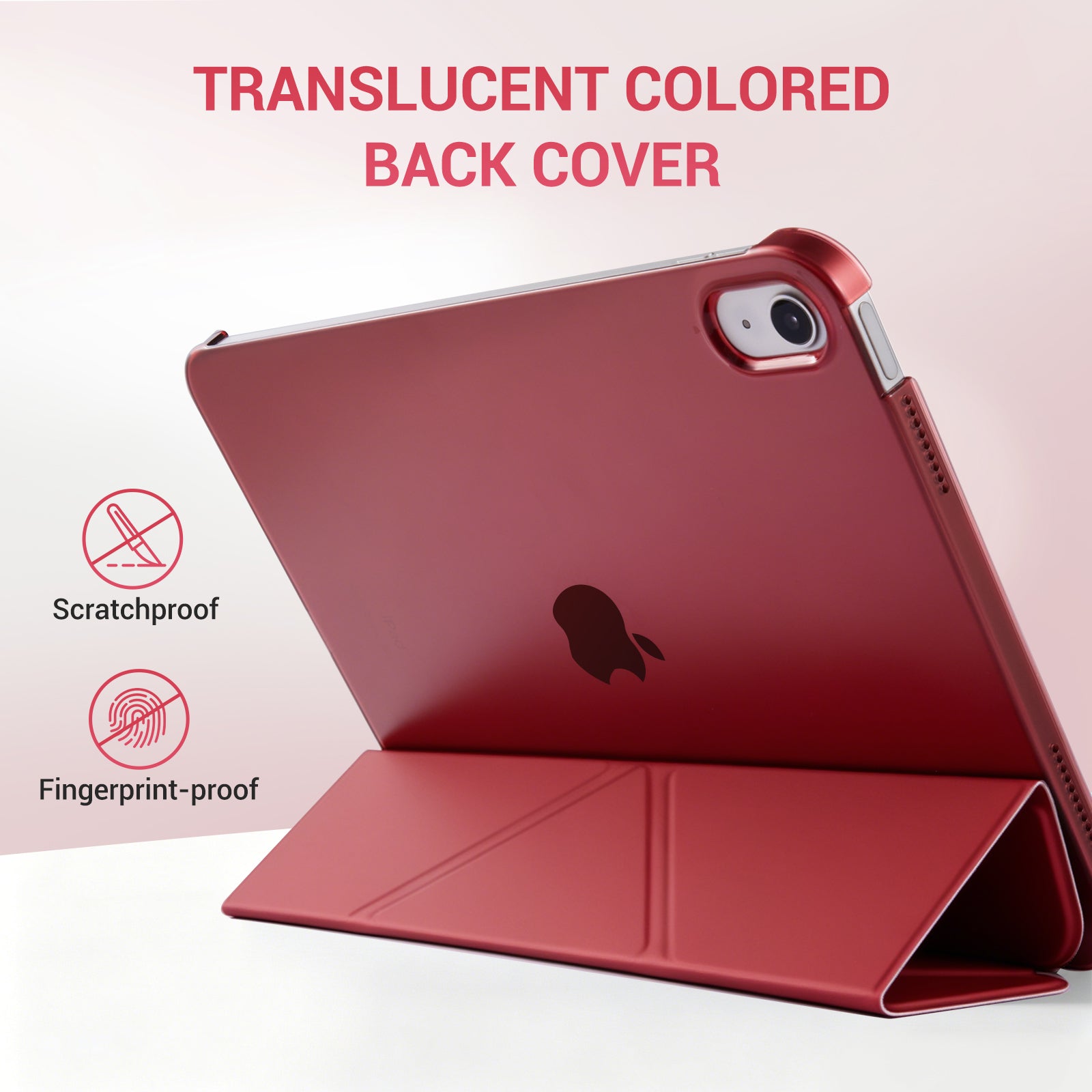 iPad (A16) 11th Gen & 10th Gen Slim Y-Fold Magnetic Stand Case#Color_Red