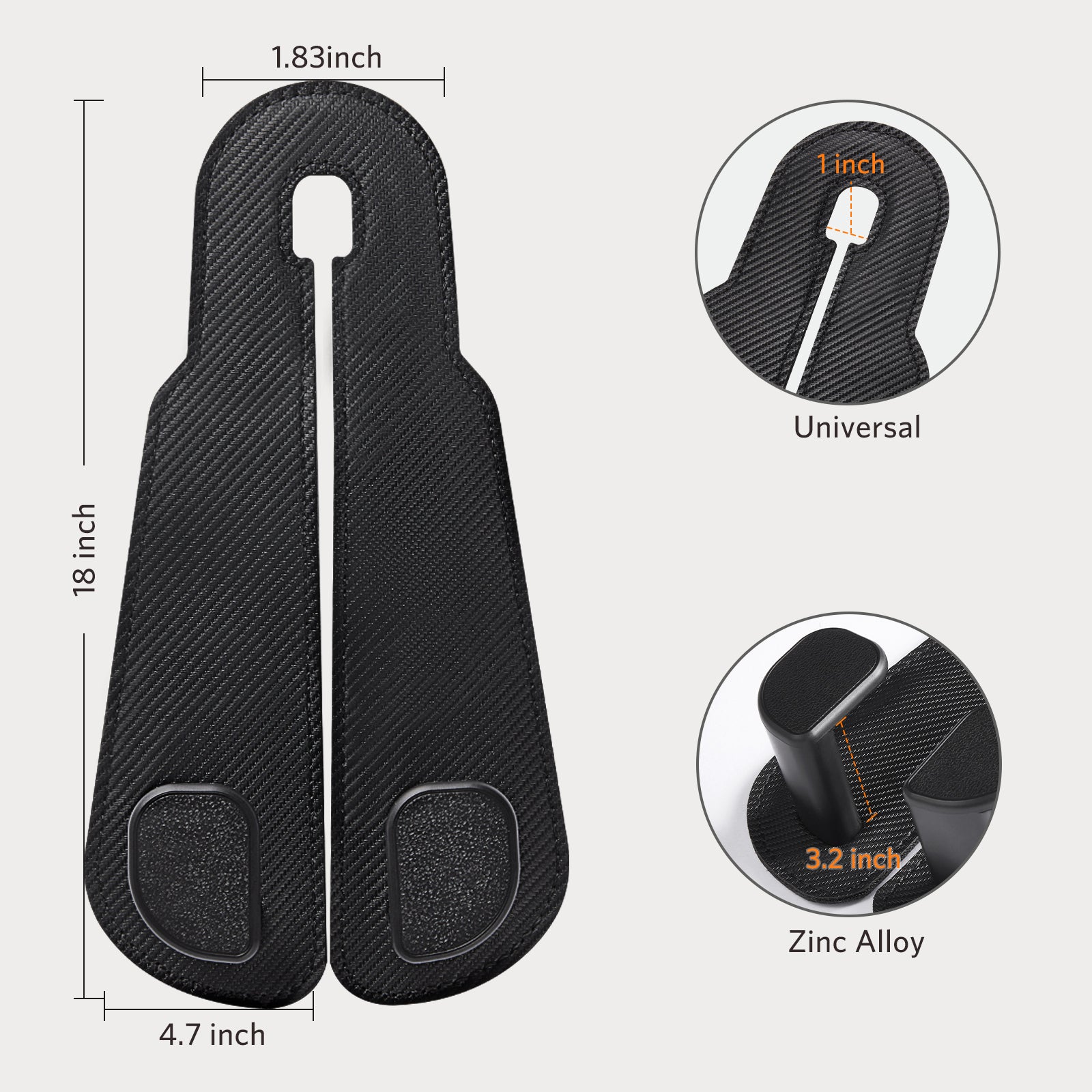 Car Seat Back Hook for Bags Leather Metal 4 Pack Organizer#Color_Carbon Fiber Black