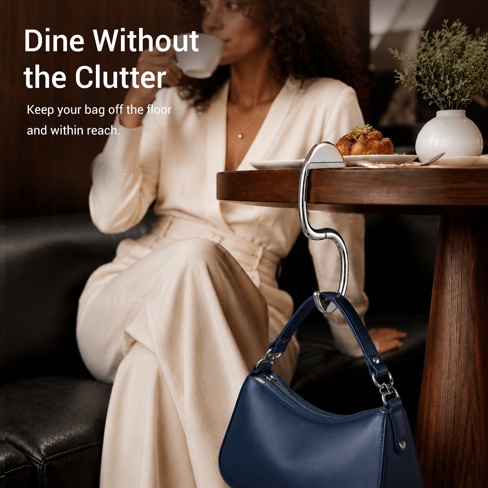 Portable Magnetic Purse Hanger for Tables#Color_Silver