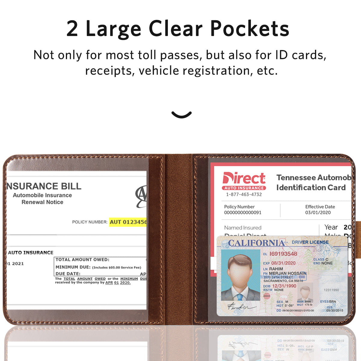 Car Registration & Insurance Holder with Magnetic Closure