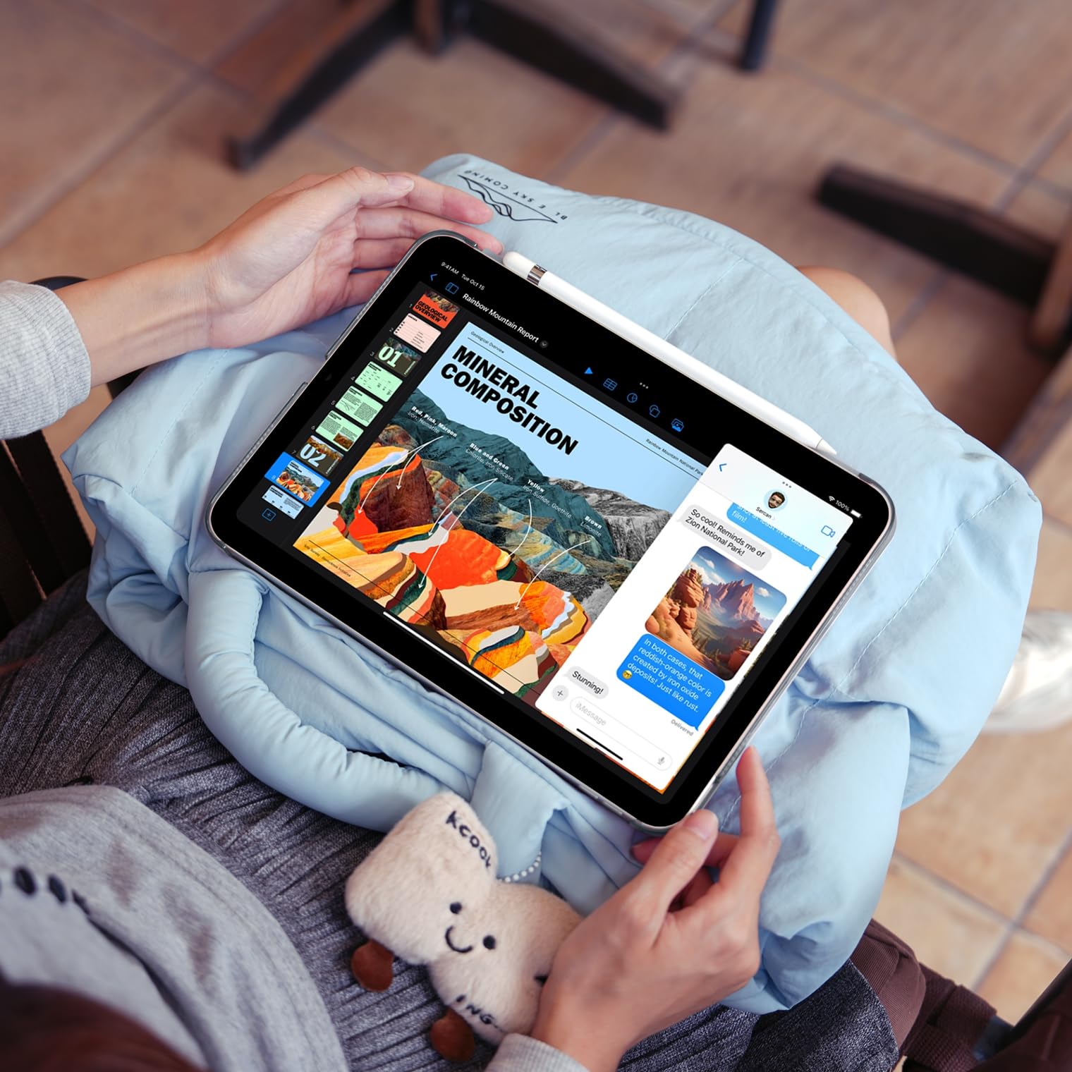 iPad 11th Gen (10th Compatible) Slim Stand Cover with Clear Hard Back, Touch ID#Color_Celadon Green