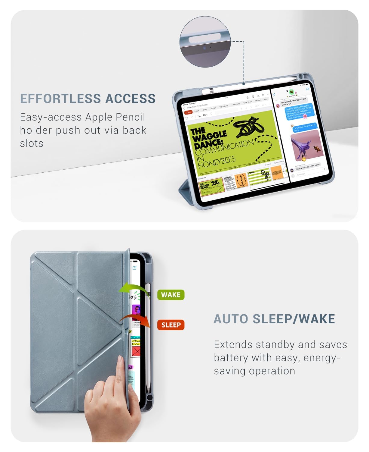 iPad 11th Gen (A16) 11" (2025) & 10th Gen 10.9" (2022) Case With Magnetic Stand#Color_Light Blue