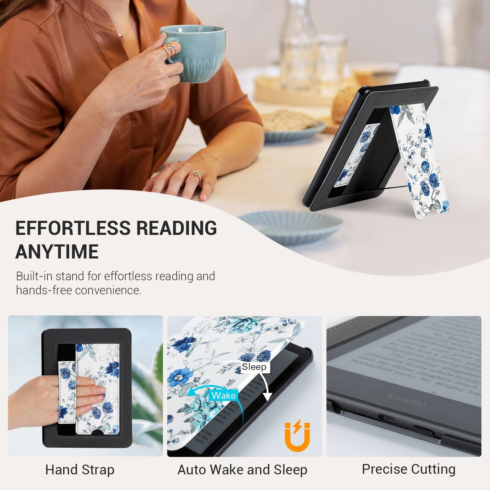 Kindle Paperwhite 12th Gen (2024 7 inch) Voltage Stand#Color_Blue Floral