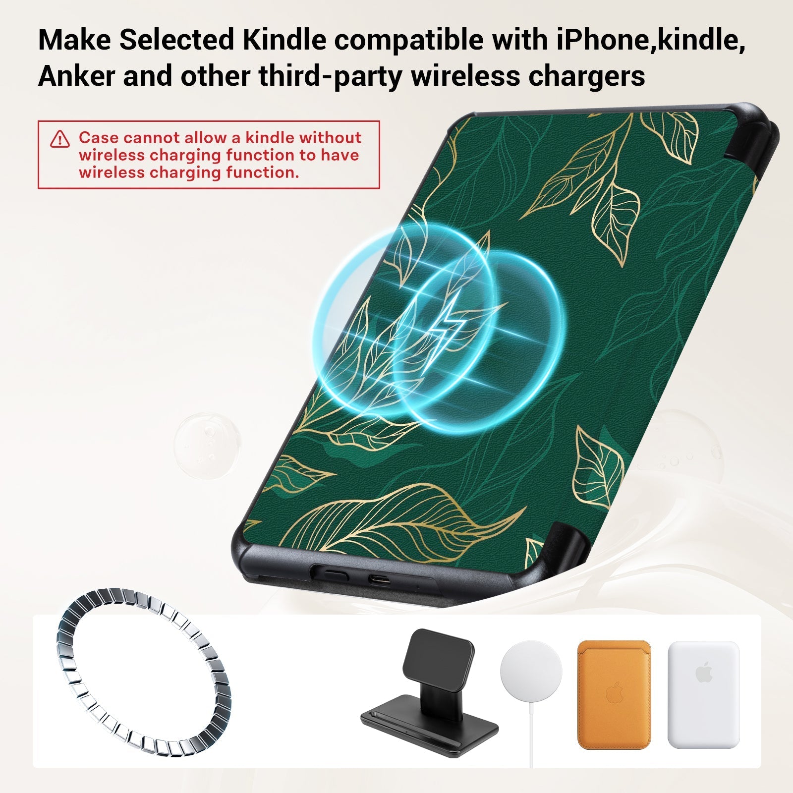Kindle Paperwhite 12th Gen (2024 7 inch) Voltage Stand#Color_Dark Green Floral