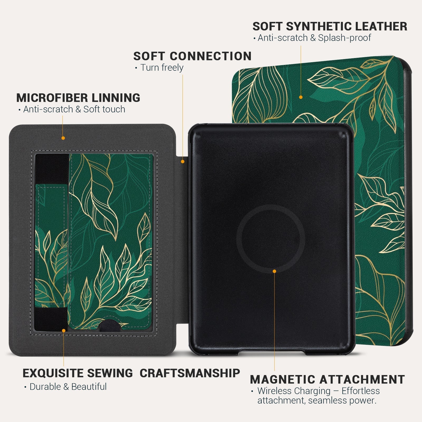 Kindle Paperwhite 12th Gen (2024 7 inch) Voltage Stand#Color_Dark Green Floral