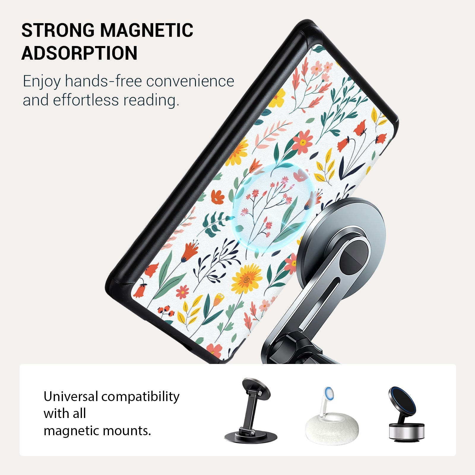 Kindle Paperwhite 12th Gen (2024 7 inch) Voltage Stand#Color_White Flower