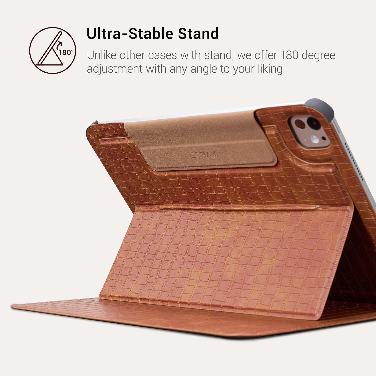 Essentials Croc iPad Pro 14 Magnetic with Stand#Color_Brown
