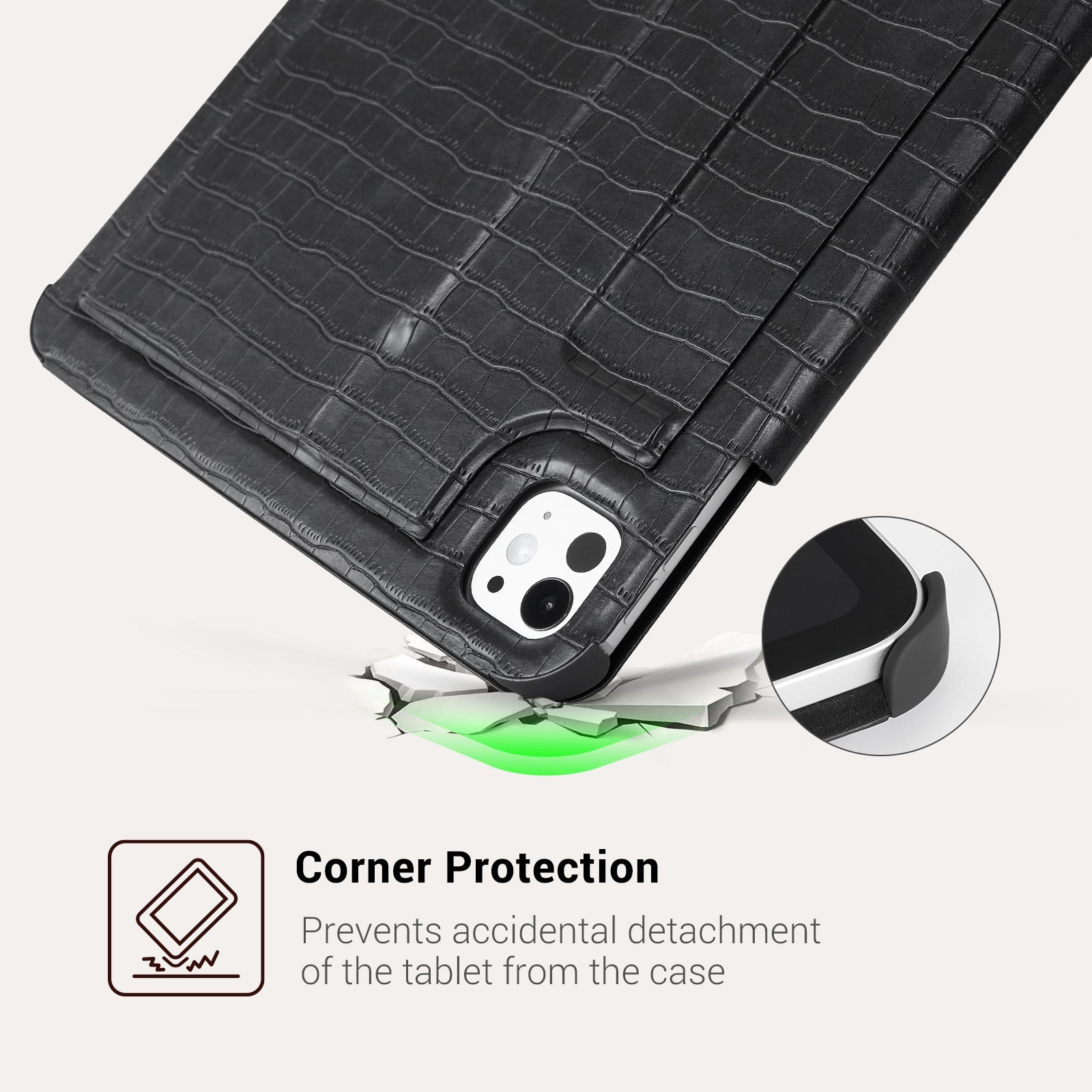 Essentials Croc iPad Pro 13 Magnetic with Stand#Color_Black