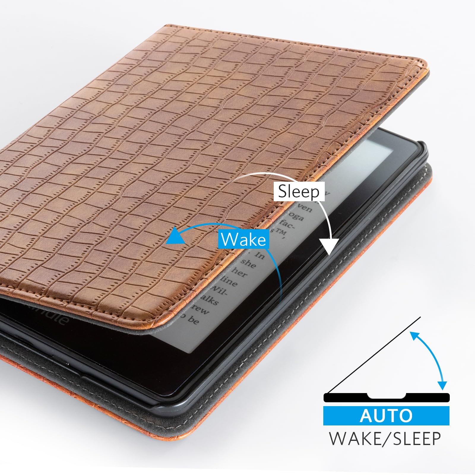 Essentials Croco 6 Inch Kindle Stand#Color_Croco Brown