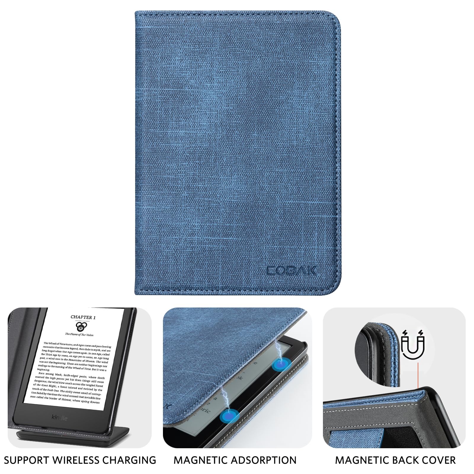 Essentials Fabric 6 Inch Kindle Stand#Color_Blue