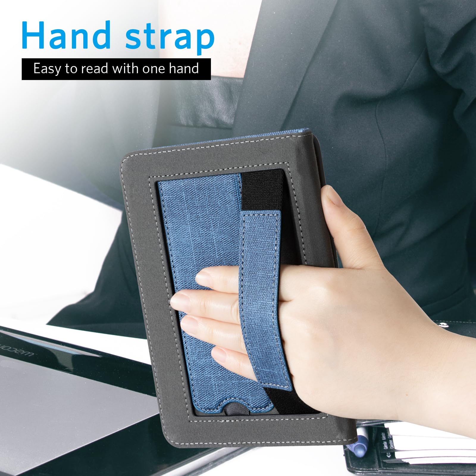 Essentials Fabric 6 Inch Kindle Stand#Color_Blue