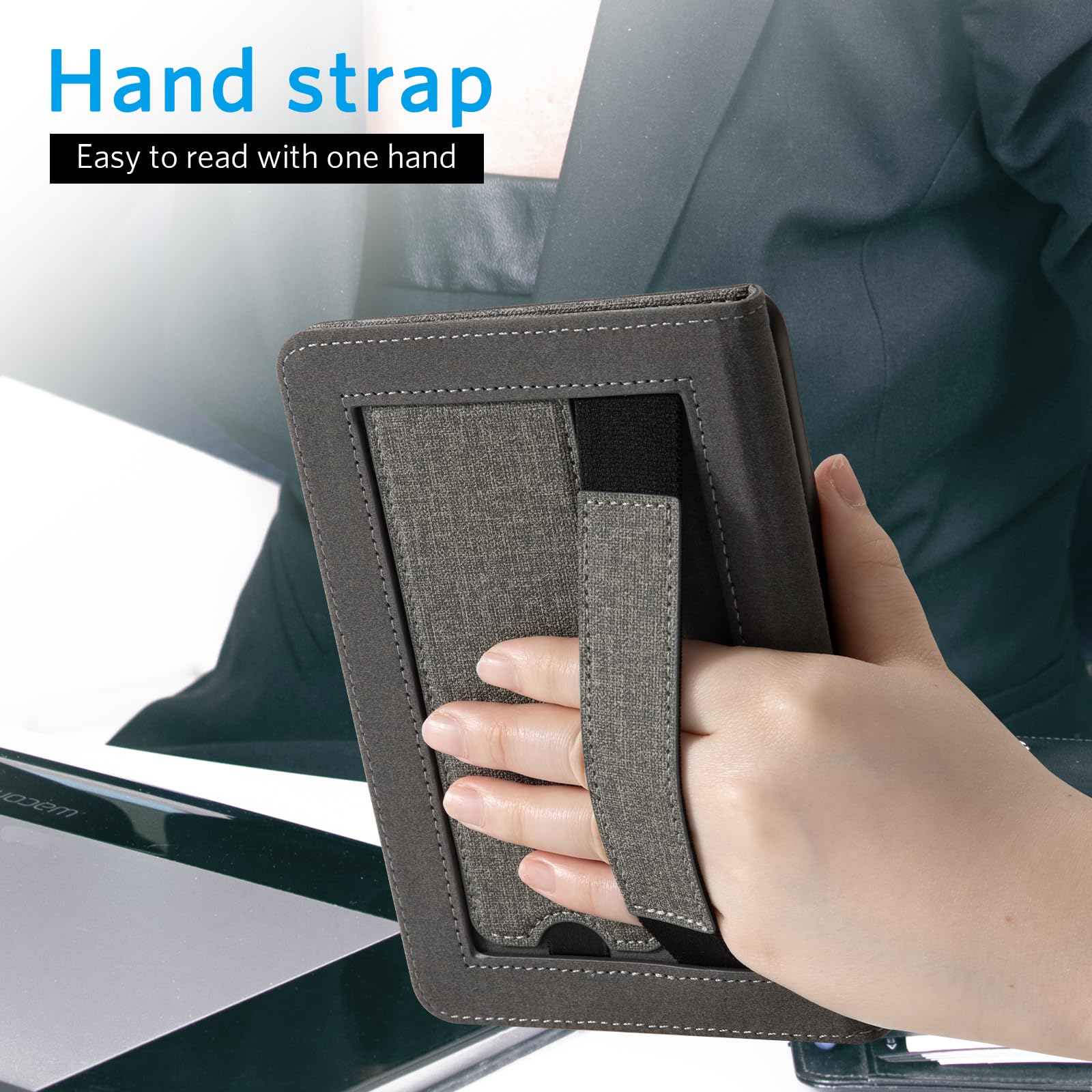 Essentials Fabric 6 Inch Kindle Stand#Color_Gray