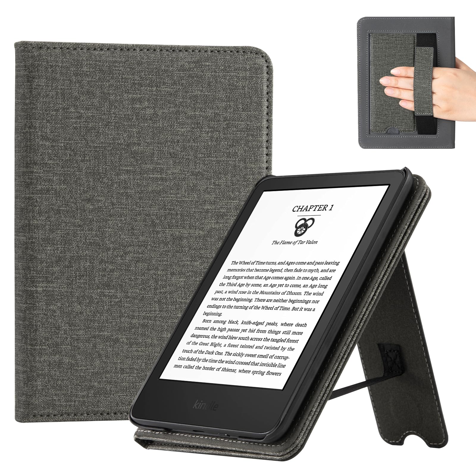 Essentials Fabric 6 Inch Kindle Stand#Color_Gray