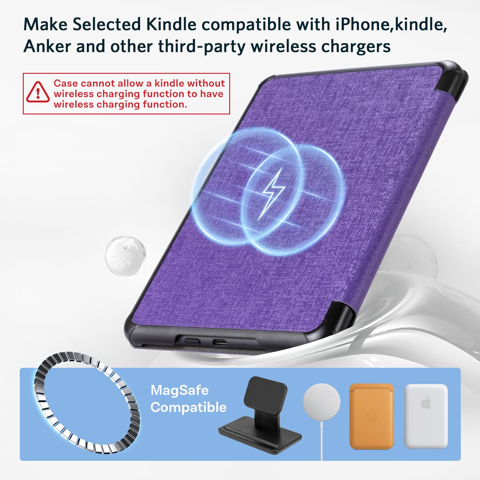 Essentials Fabric Mag Ring Purple Kindle Paper White 6th-Magnetic#Color_Fabric Purple