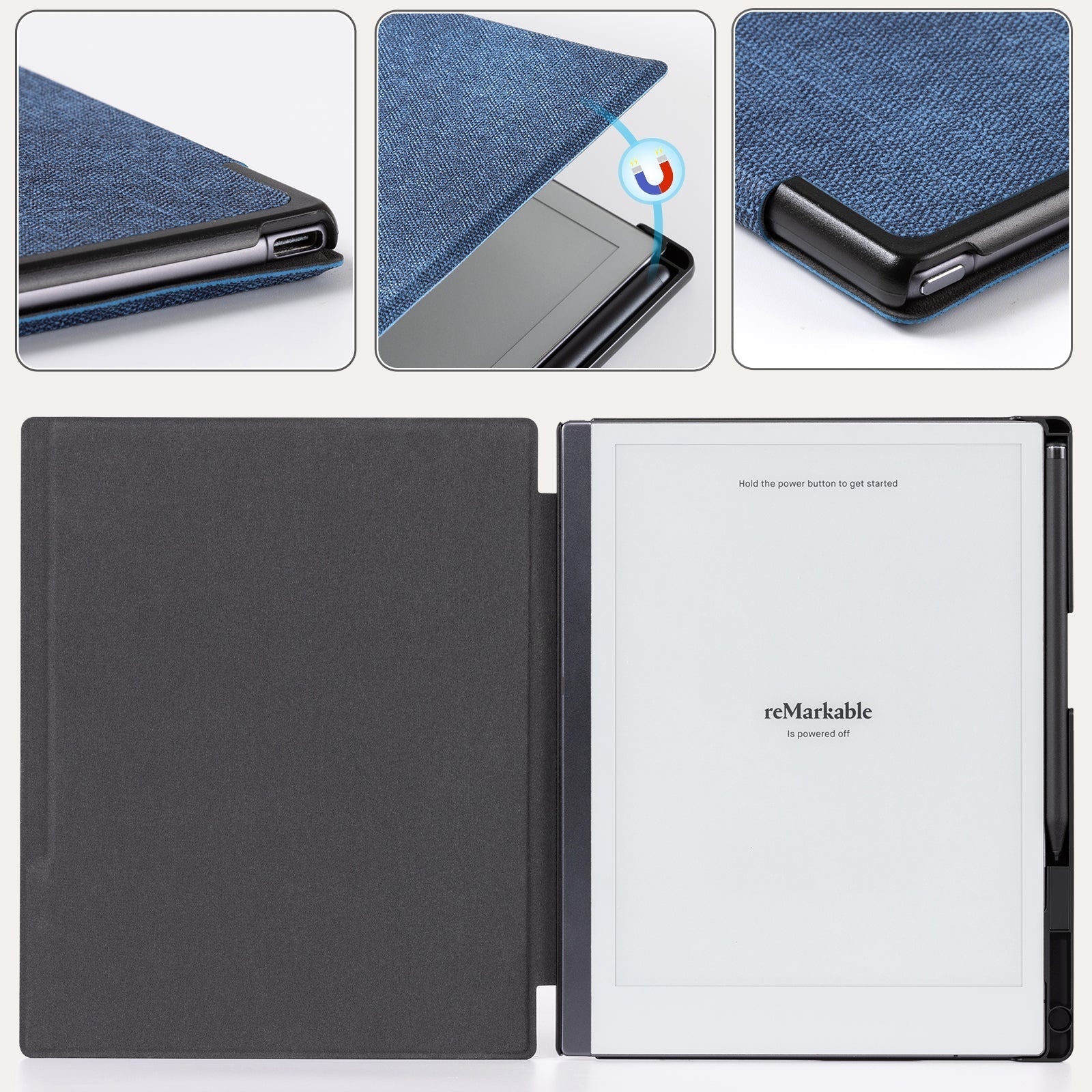 Essentials Fabric reMarkable 2 Basic#Color_Dark Blue
