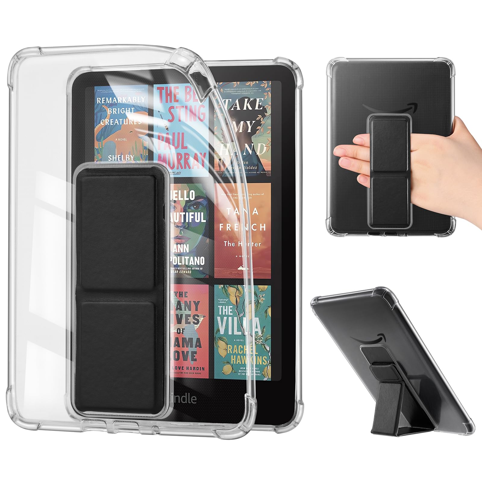 Essentials Kindle Paperwhite 6th Hand Strap with stand#Color_Black
