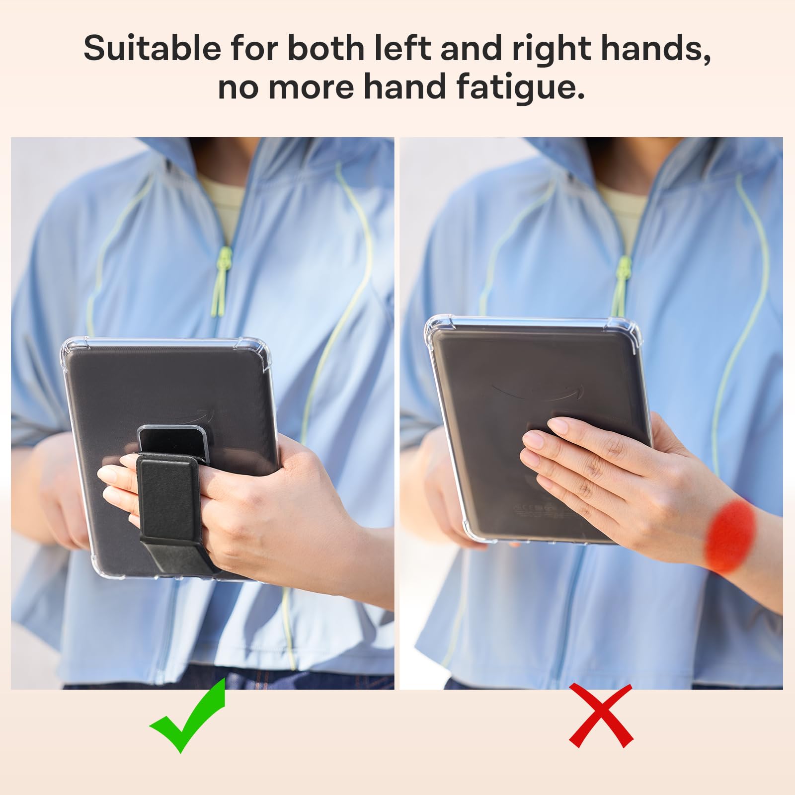 Essentials Kindle Paperwhite 6th Hand Strap with stand#Color_Black