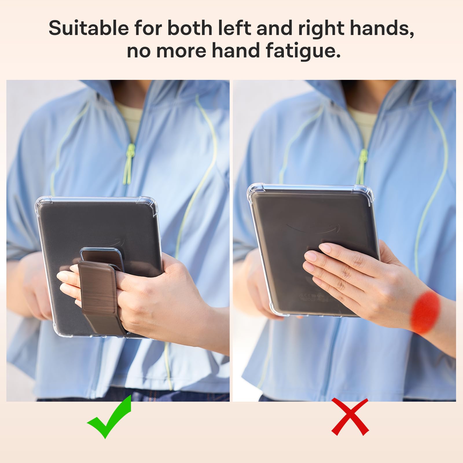 Essentials Kindle Paperwhite 6th Hand Strap with stand#Color_Brown