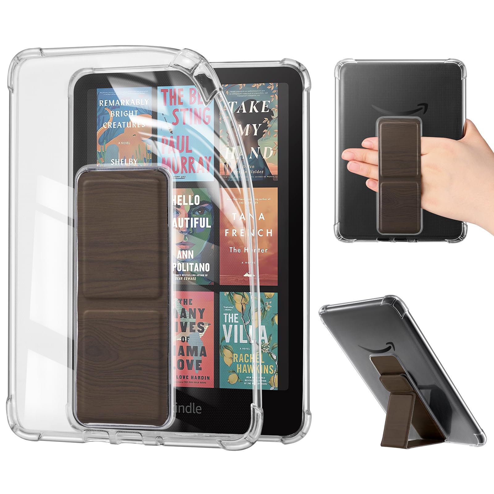 Essentials Kindle Paperwhite 6th Hand Strap with stand#Color_Brown