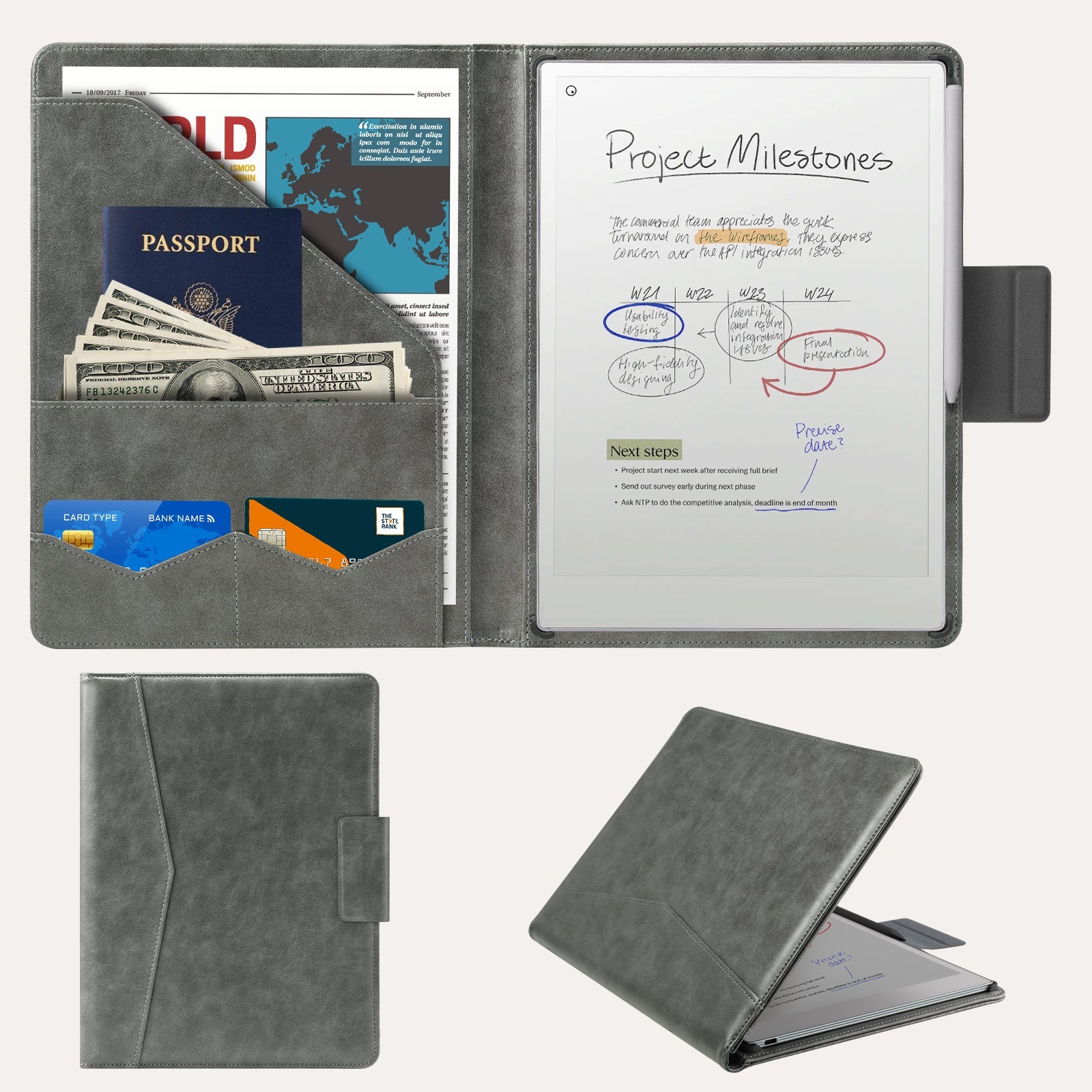 Essentials Leather reMarkable Pro-Edge#Color_Gray