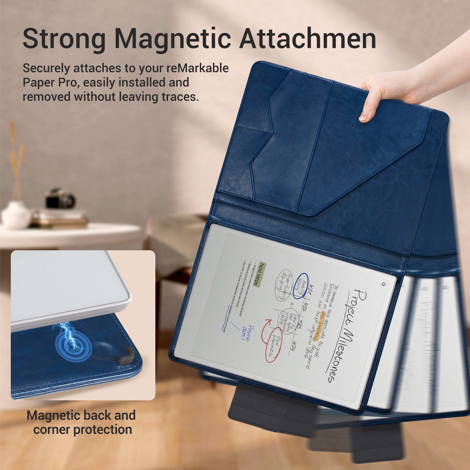 Essentials Leather reMarkable Pro-Edge#Color_Navy Blue