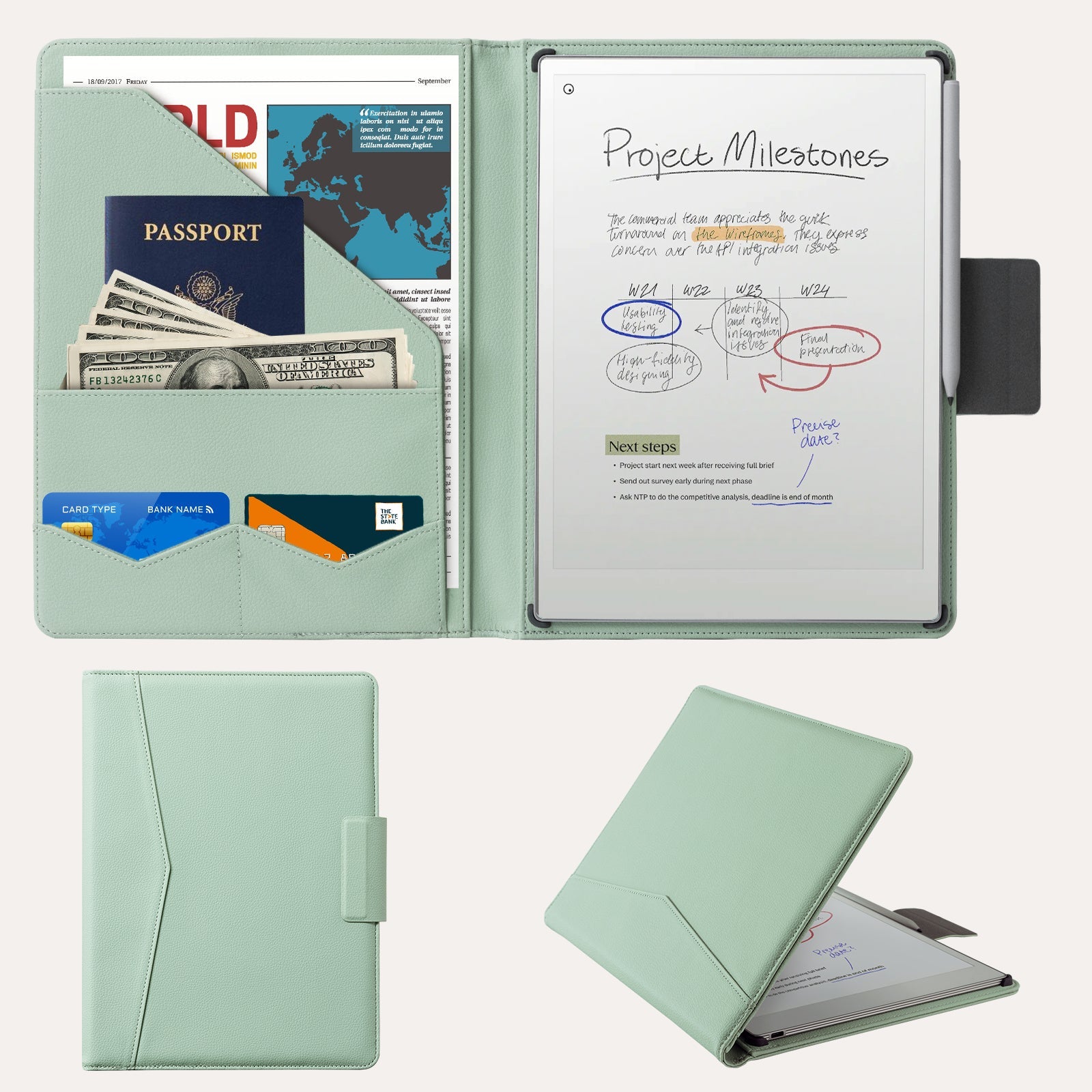 Essentials Leather reMarkable Pro-Edge#Color_Sage Green