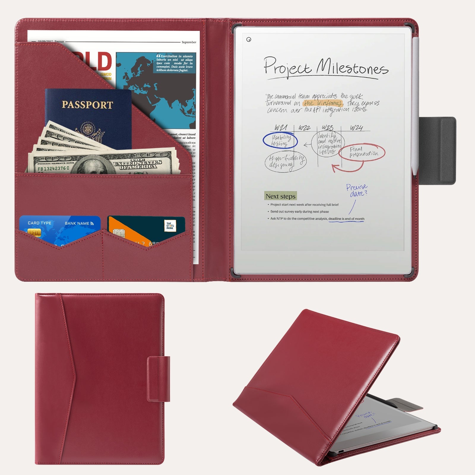 Essentials Leather reMarkable Pro-Edge#Color_Wine Red