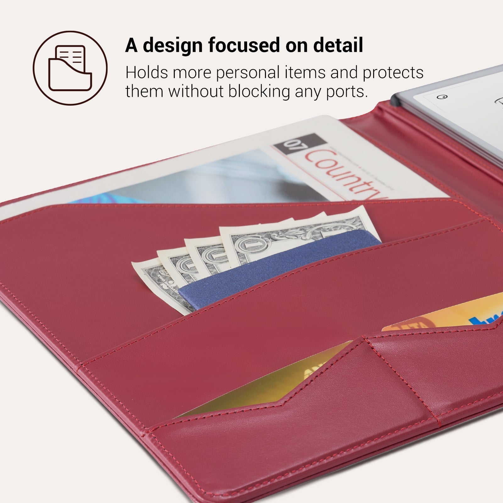 Essentials Leather reMarkable Pro-Edge#Color_Wine Red
