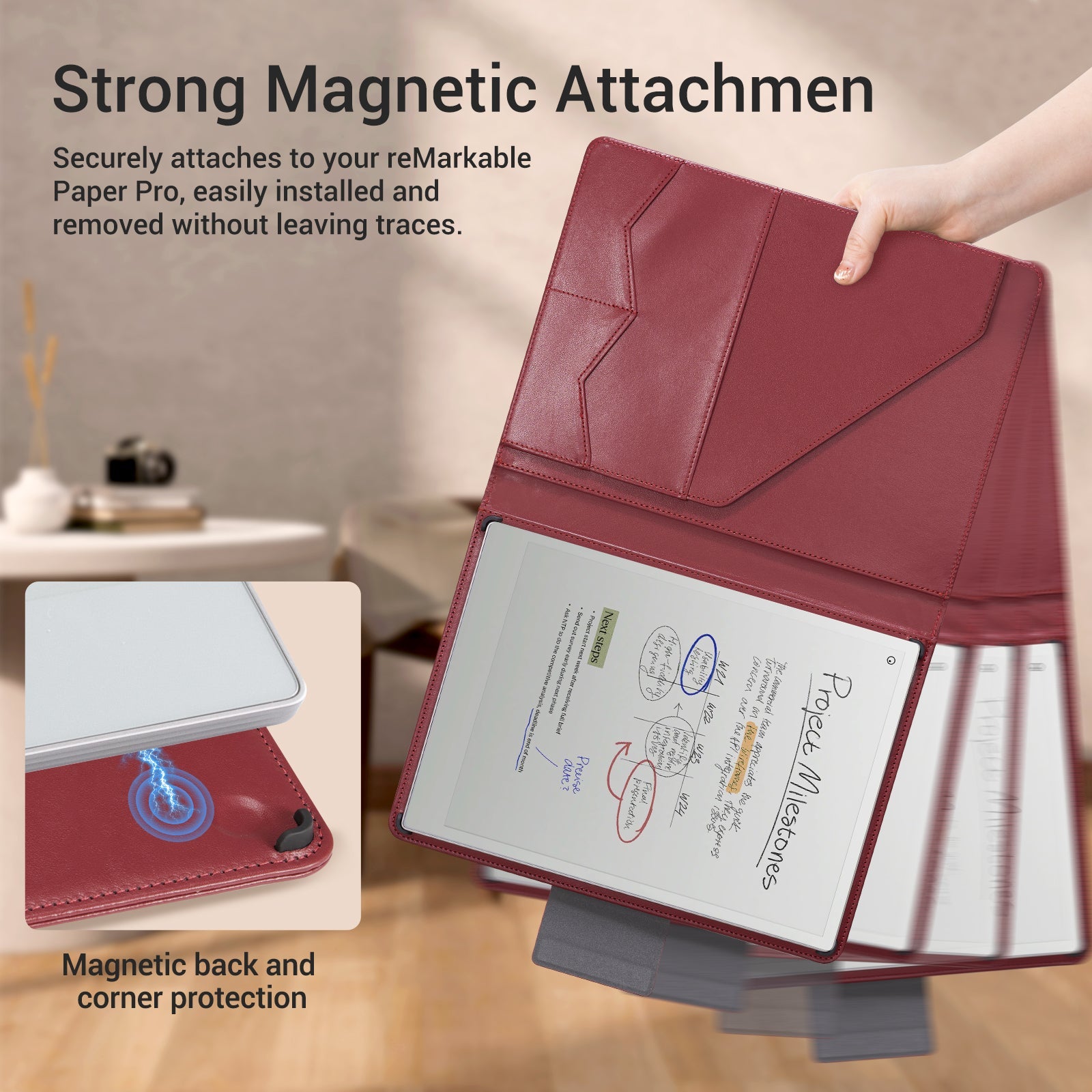 Essentials Leather reMarkable Pro-Edge#Color_Wine Red