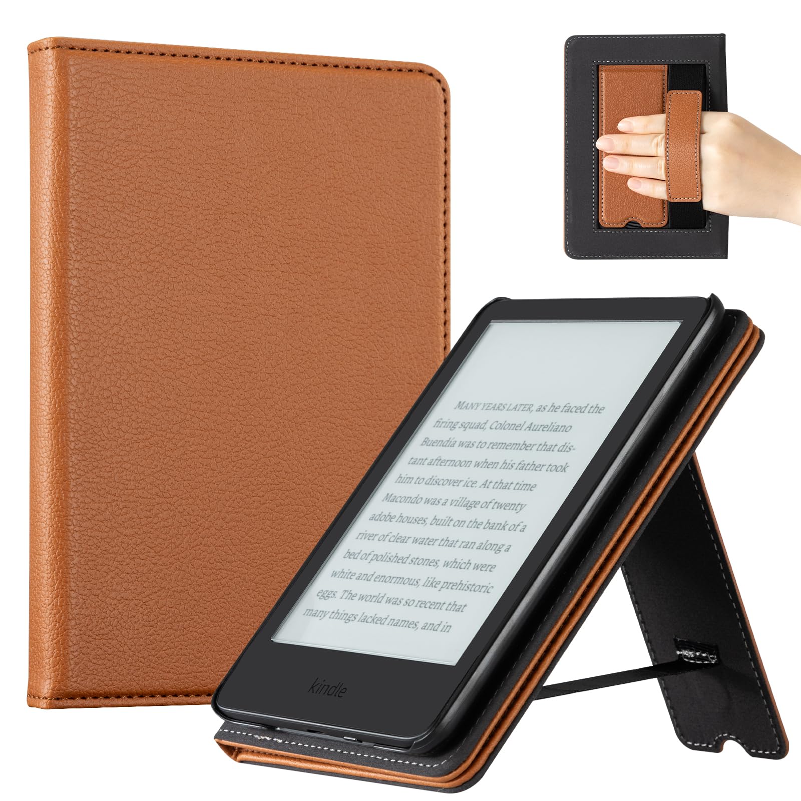 Essentials Lychee Pattern 6 Inch Kindle Stand#Color_Brown