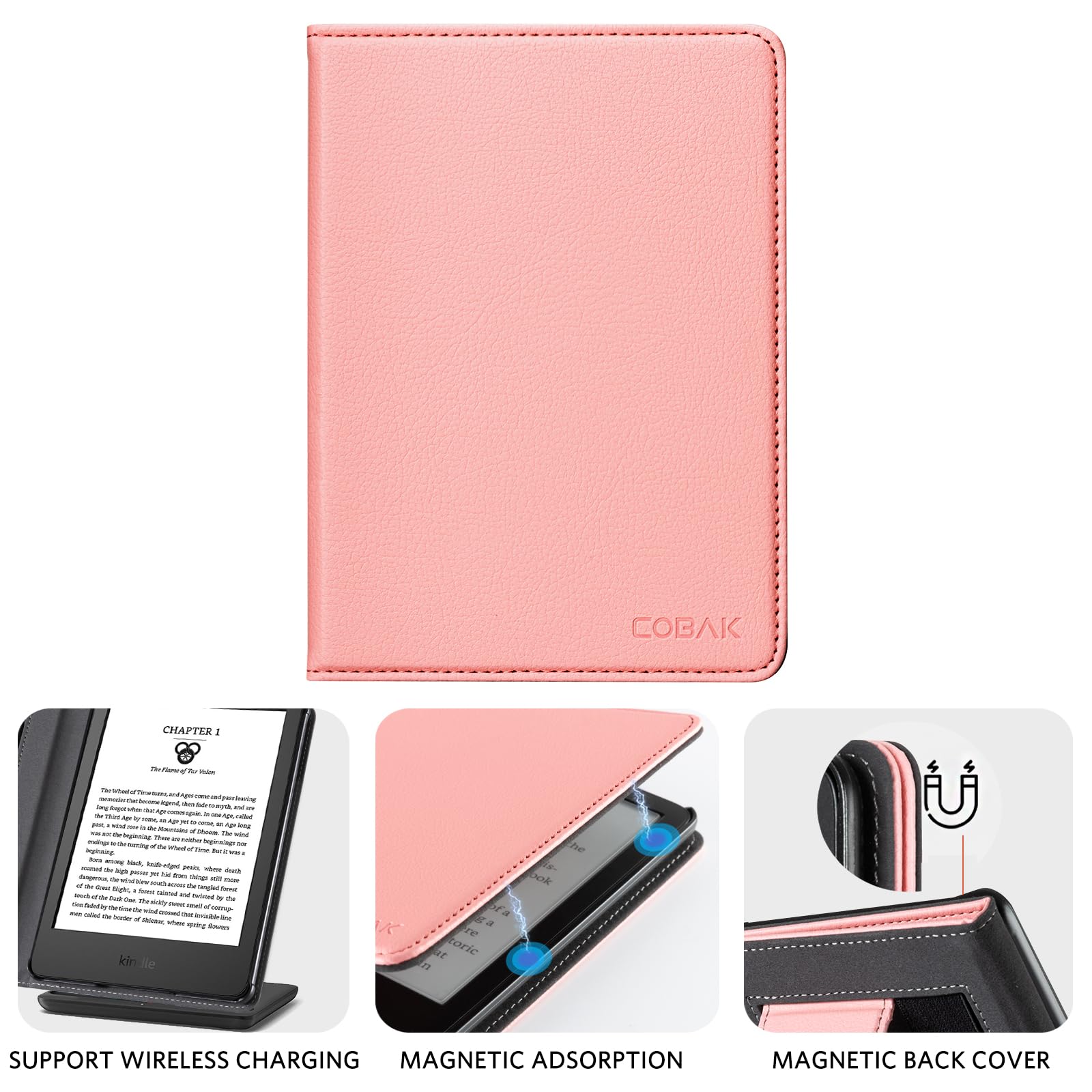 Essentials Lychee Pattern 6 Inch Kindle Stand#Color_Pink