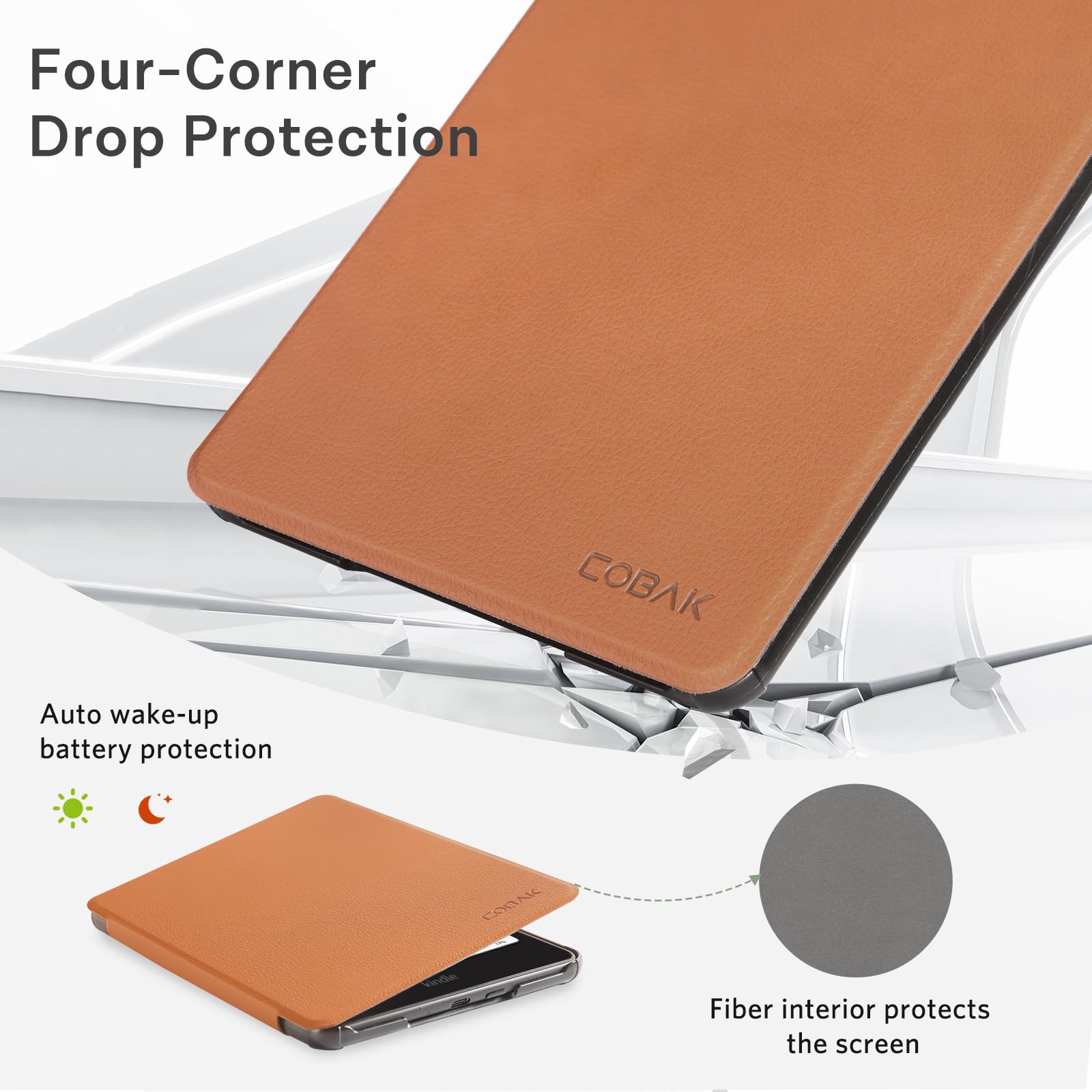 Essentials Lychee pattern Kindle Paper White 6th-Magnetic#Color_Lychee Brown