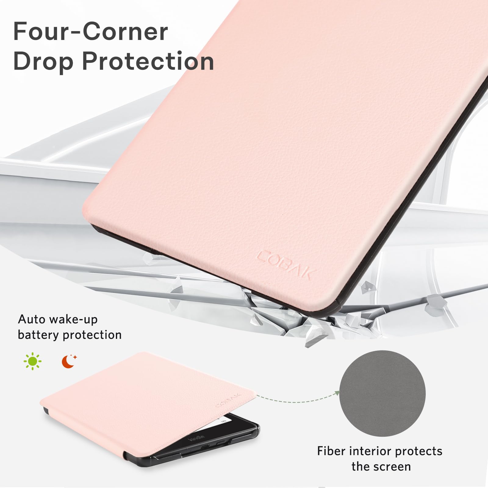 Essentials Lychee pattern Kindle Paper White 6th-Magnetic#Color_Lychee Pink