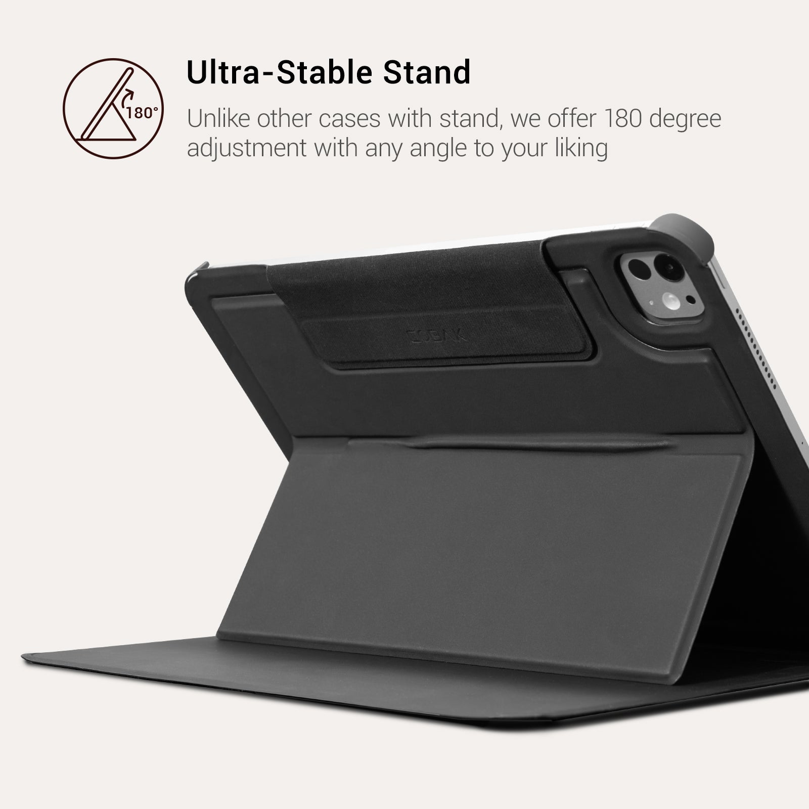 Essentials Matte iPad Pro 11-2024 Magnetic with Stand#Color_Black