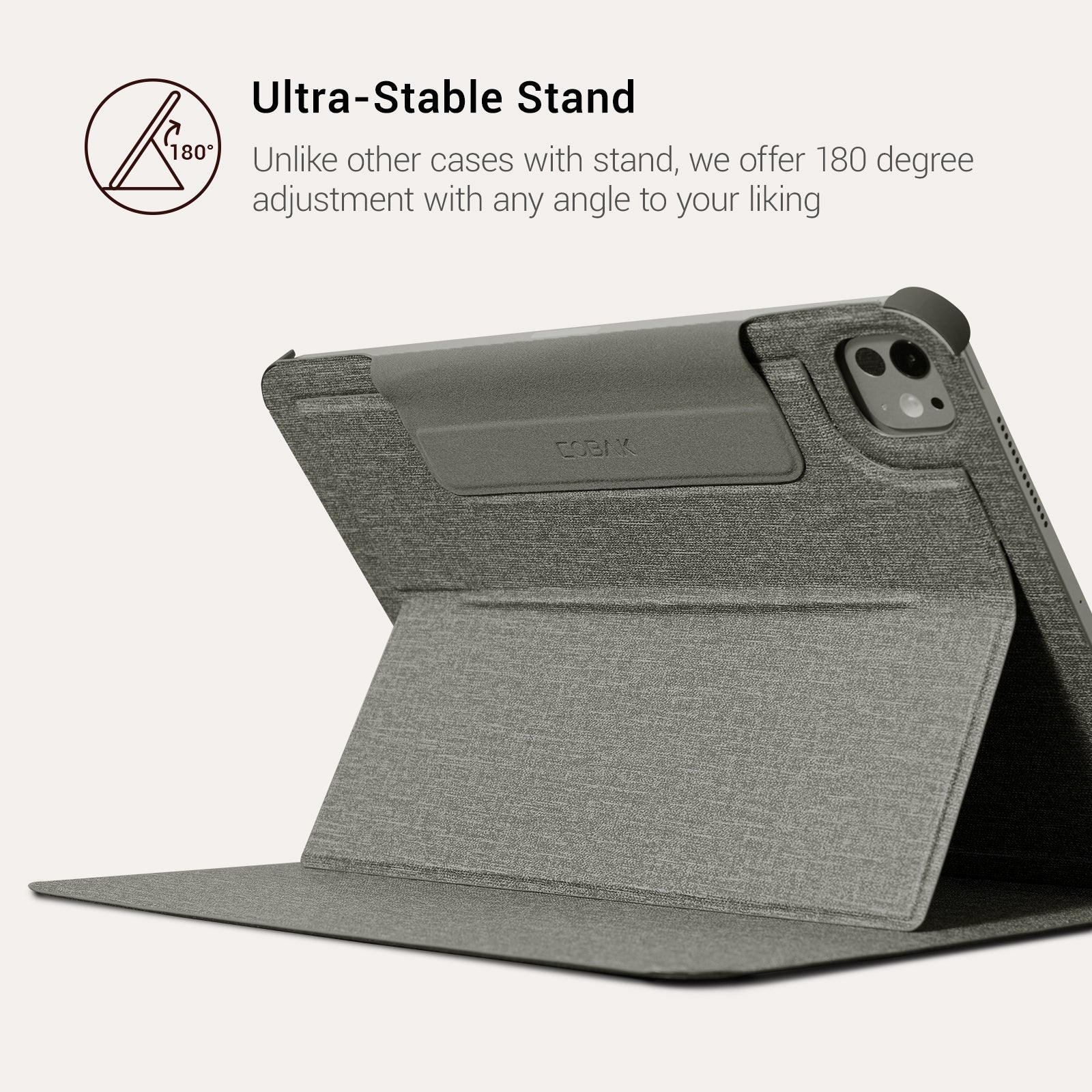 Essentials Matte iPad Pro 11-2024 Magnetic with Stand#Color_Gray