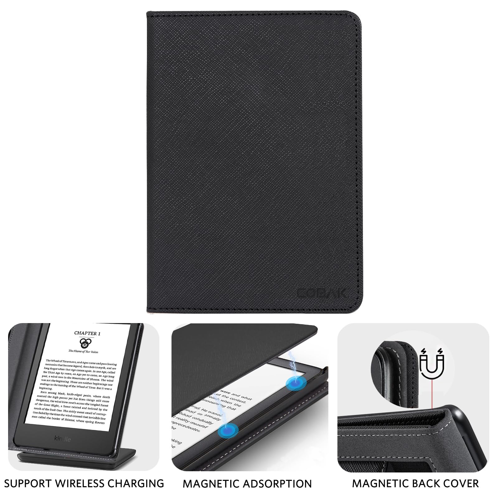 Essentials Rustic Serenity 6 Inch Kindle Stand#Color_Black