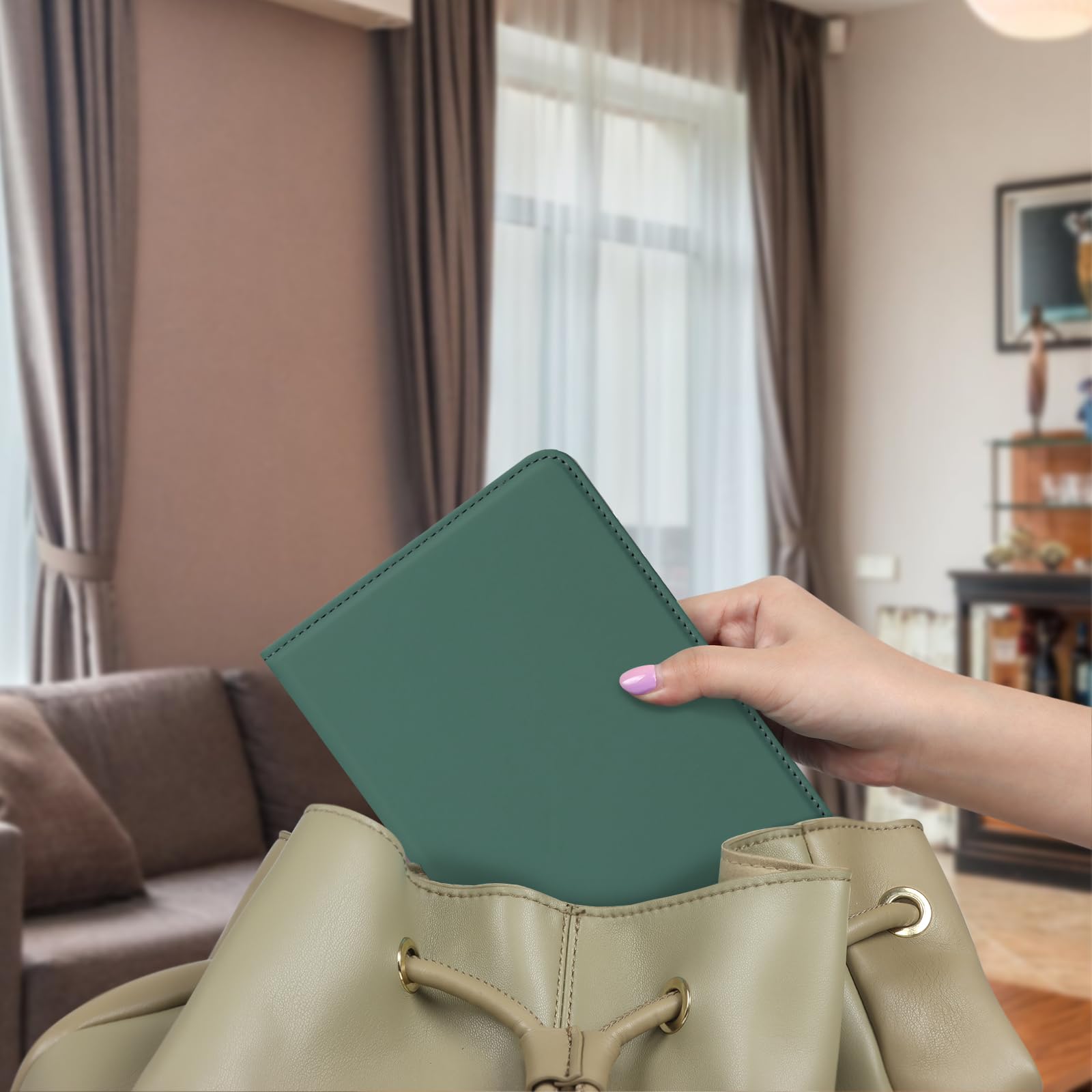 Essentials Rustic Serenity 6 Inch Kindle Stand#Color_Dark Green