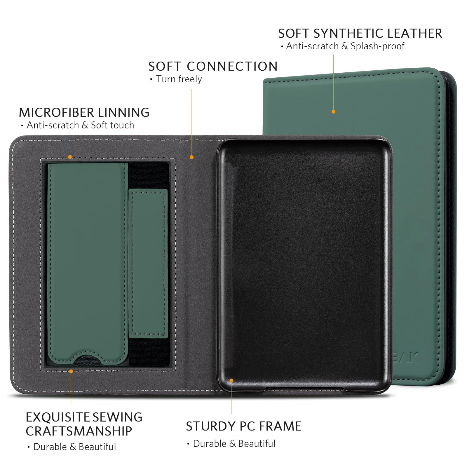 Essentials Rustic Serenity 6 Inch Kindle Stand#Color_Dark Green
