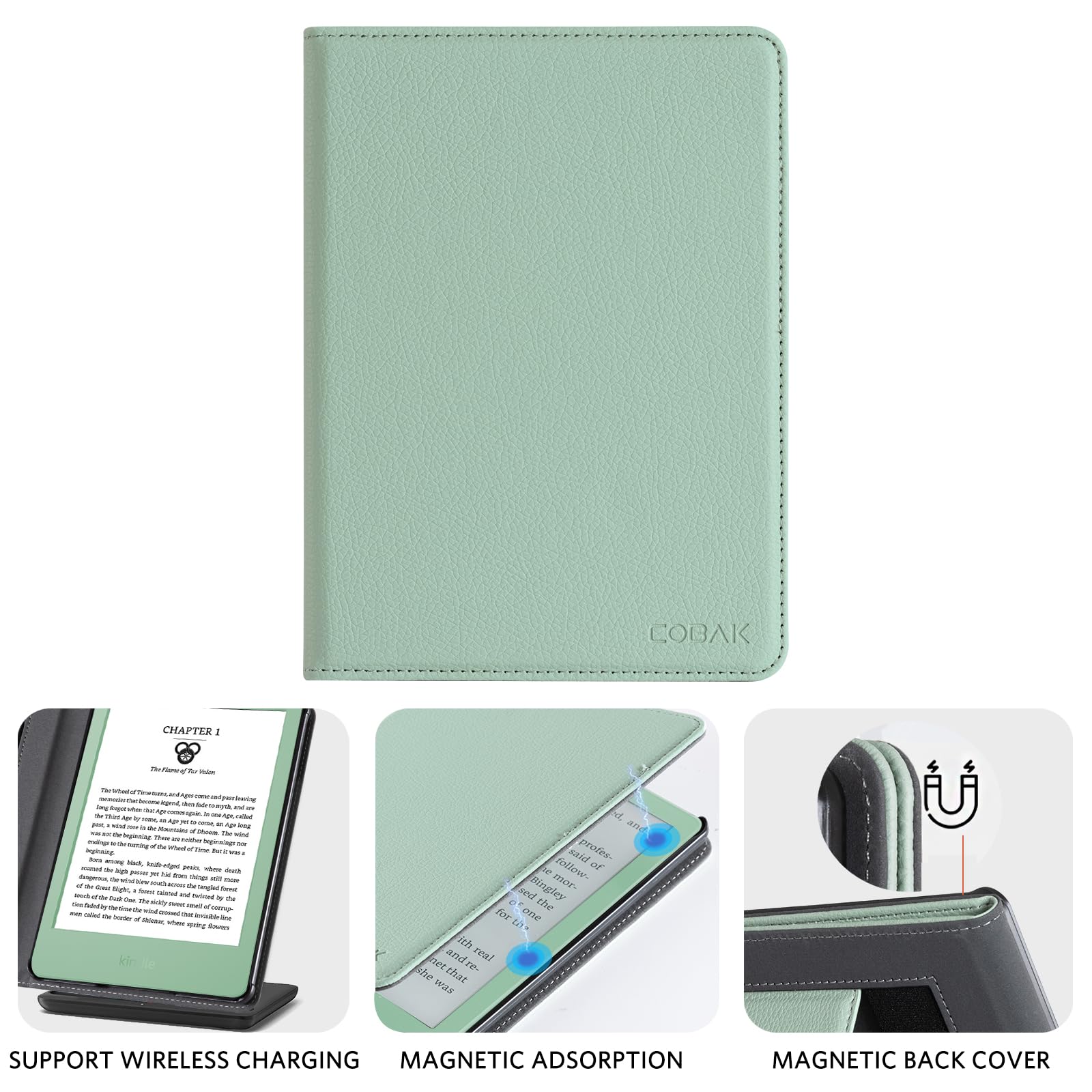 Essentials Rustic Serenity 6 Inch Kindle Stand#Color_Sage Green