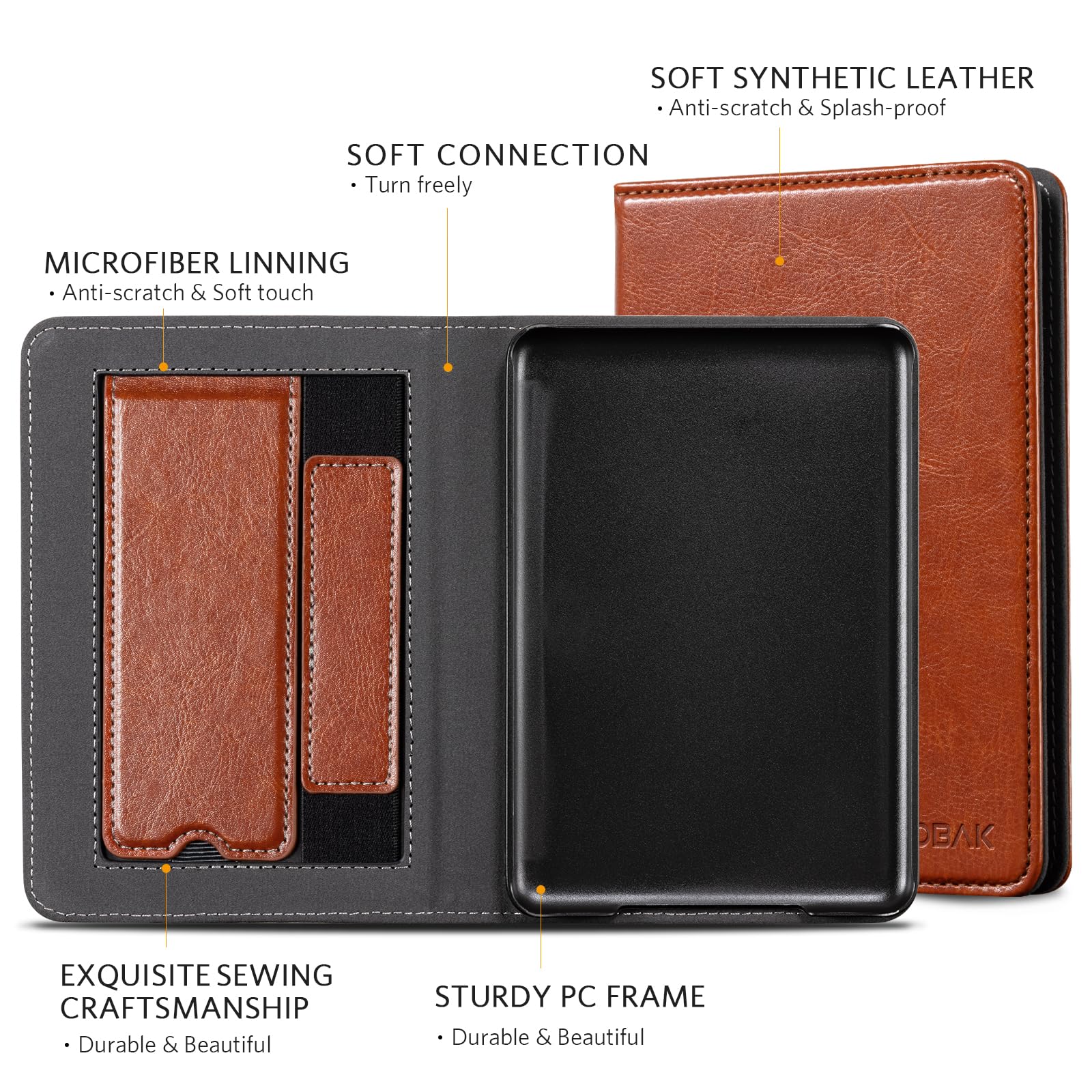 Essentials Rustic Serenity 6 Inch Kindle Stand#Color_Dark Brown