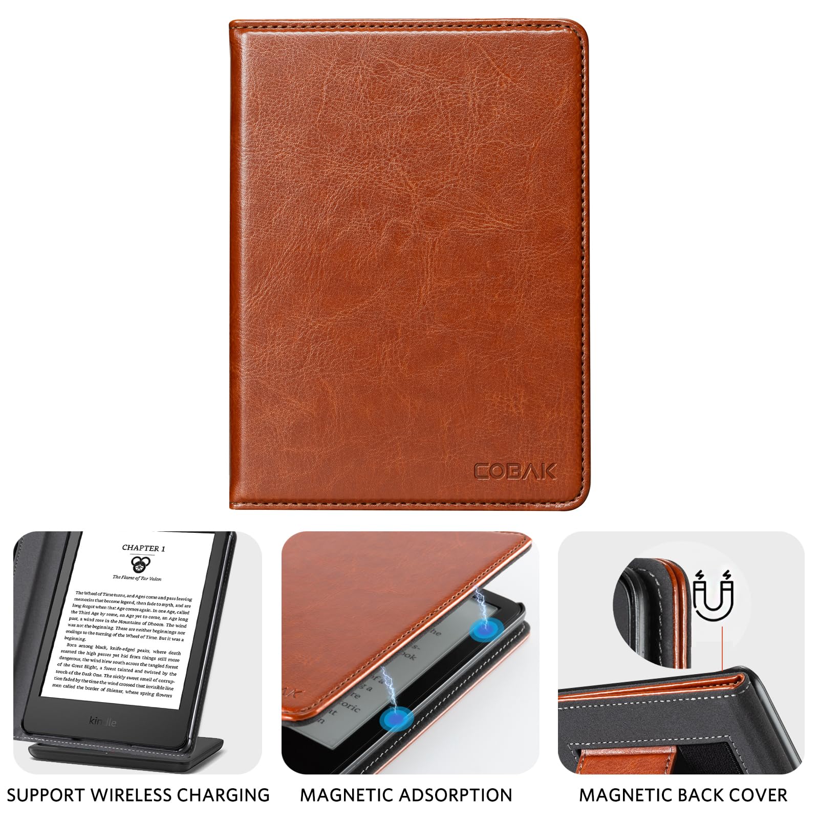 Essentials Rustic Serenity 6 Inch Kindle Stand#Color_Dark Brown