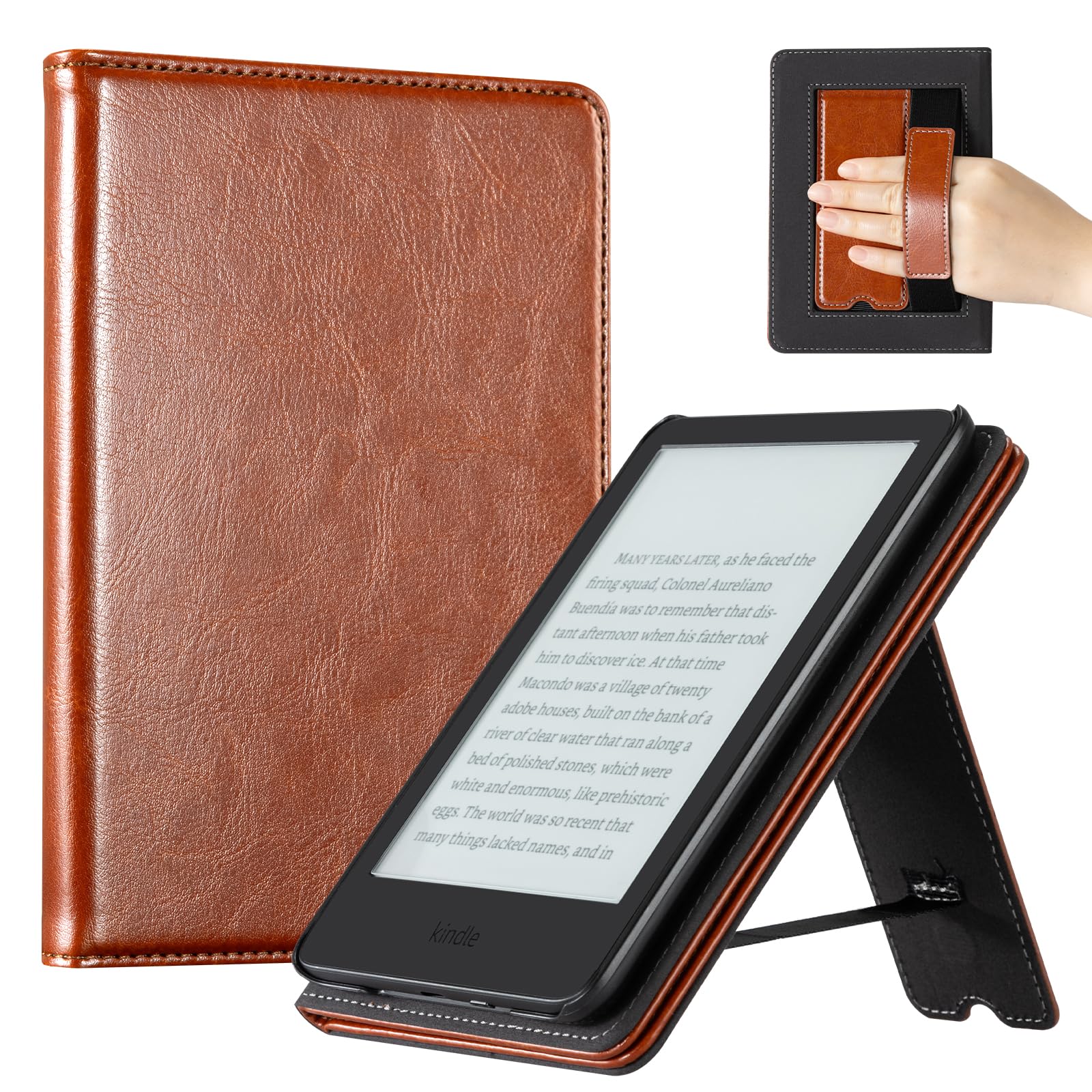 Essentials Rustic Serenity 6 Inch Kindle Stand#Color_Dark Brown