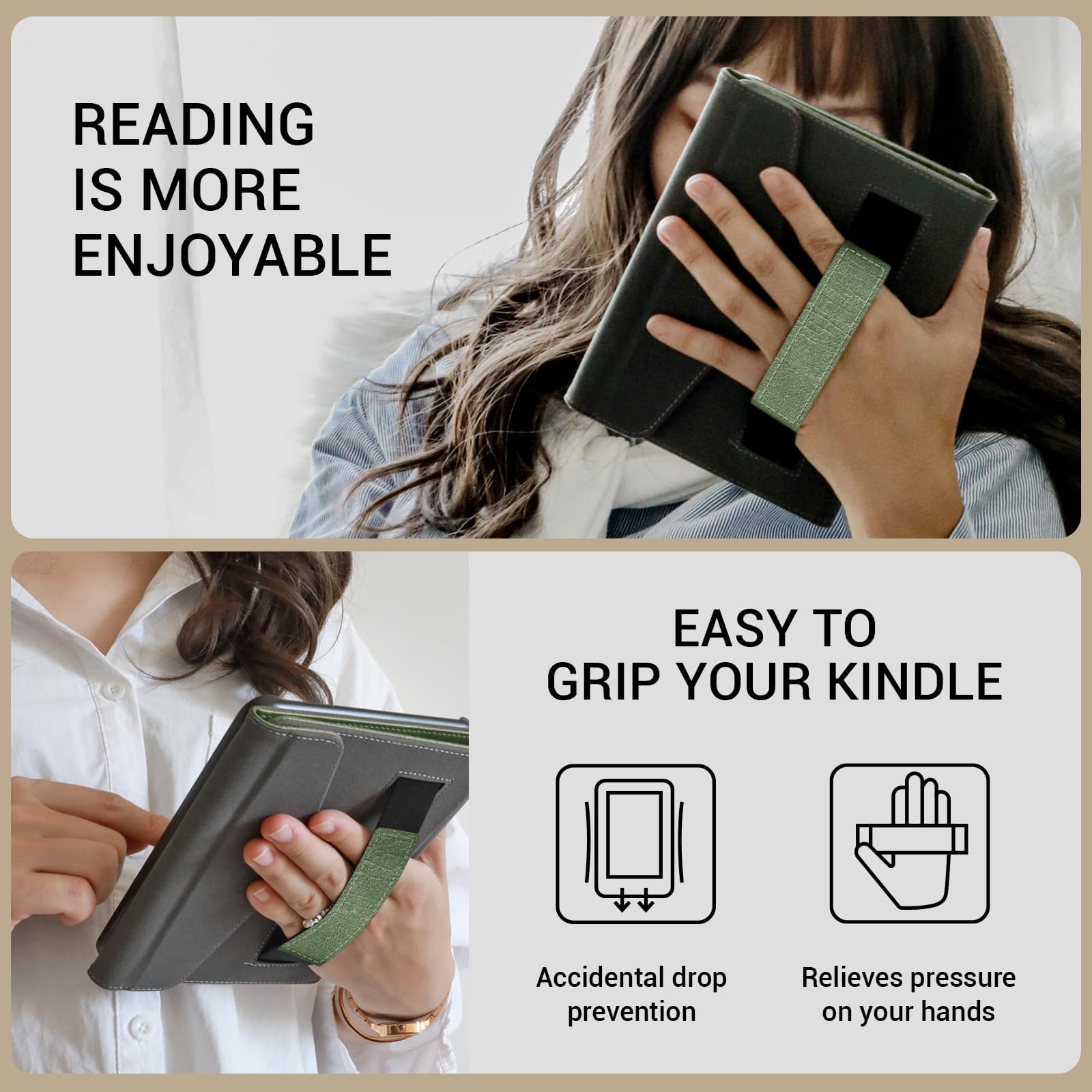 Essentials Vintage Kindle Paper White 6th-Buckle Style#Color_Green