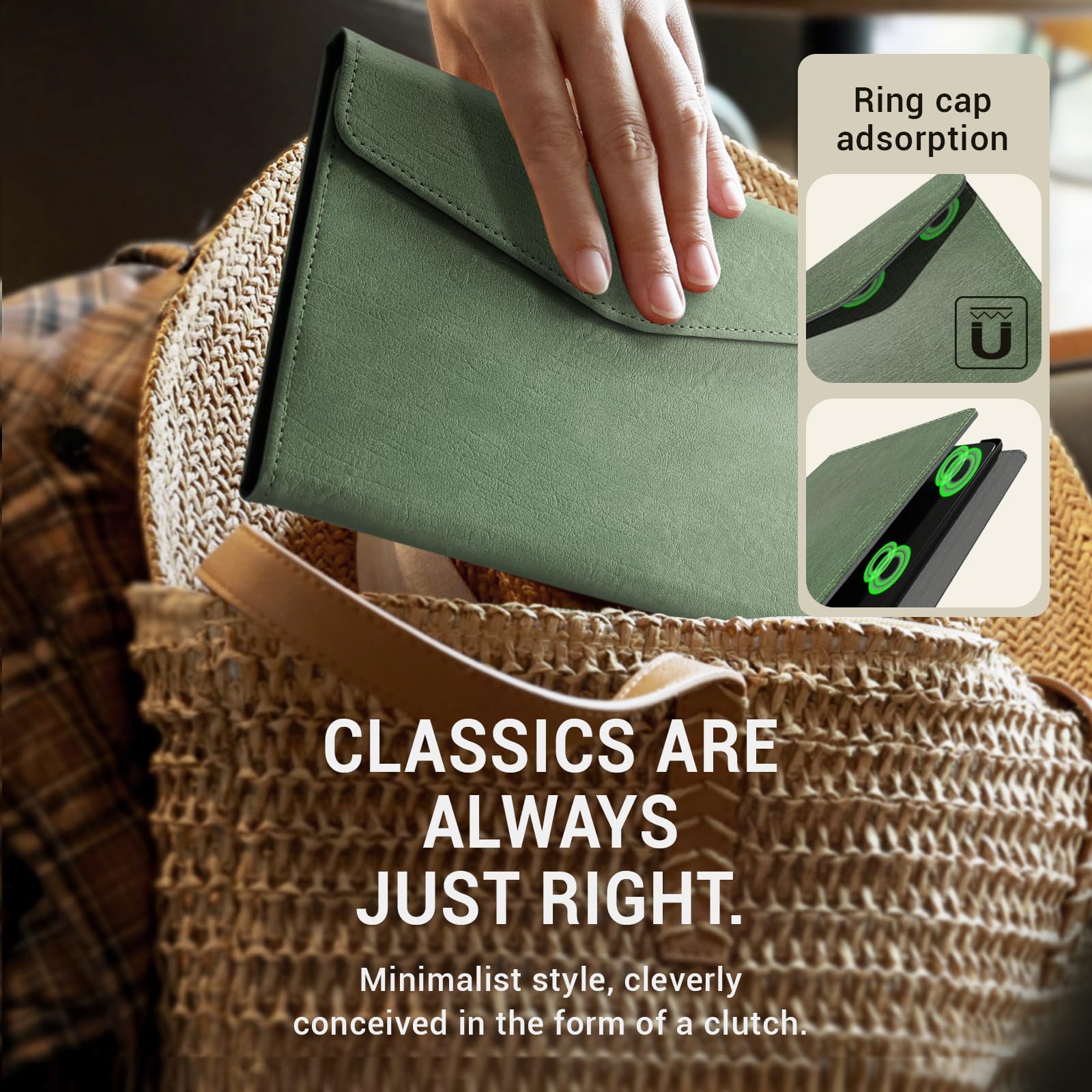 Essentials Vintage Kindle Paper White 6th-Buckle Style#Color_Green