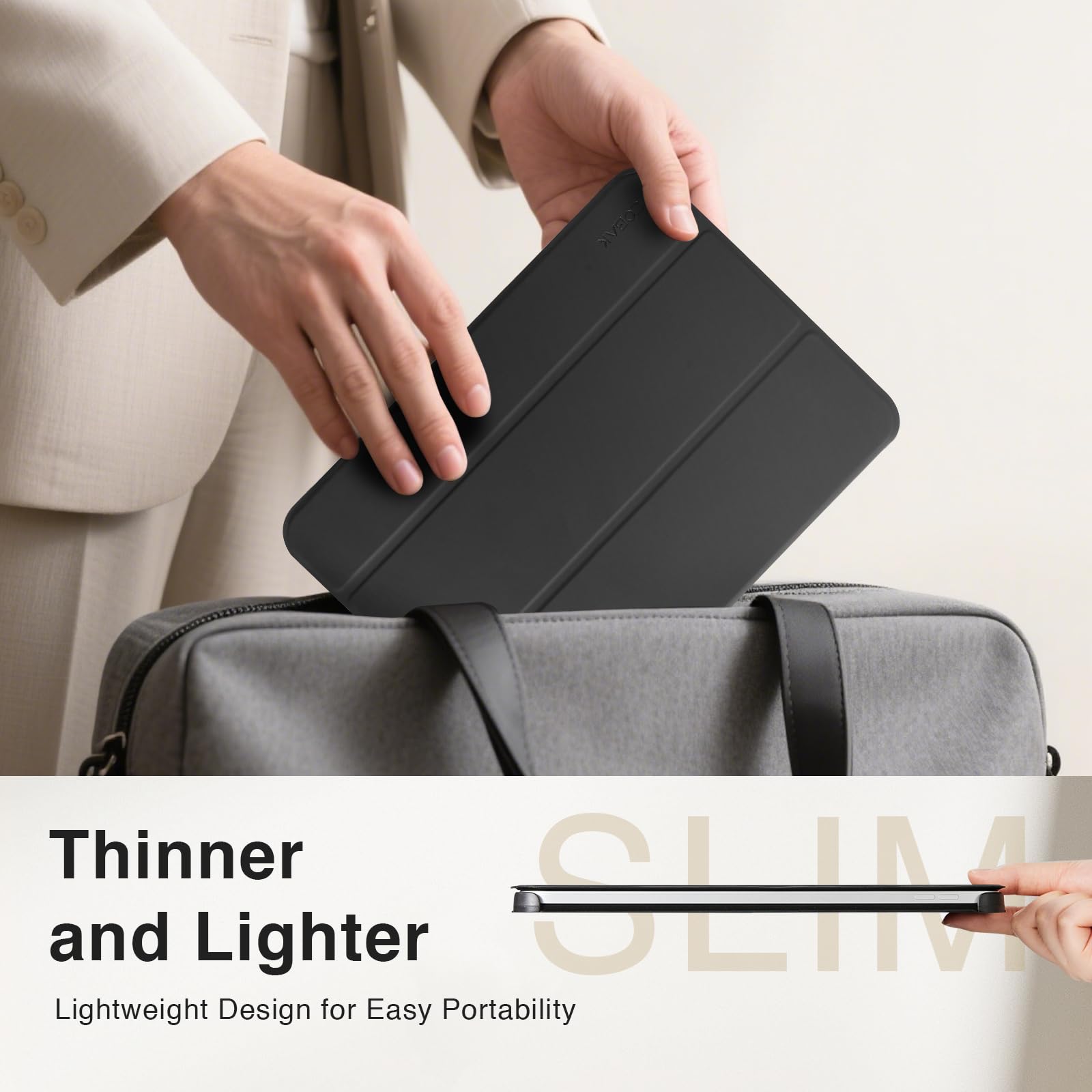 Essentials iPad (A16) tri-fold-Magnetic#Color Black