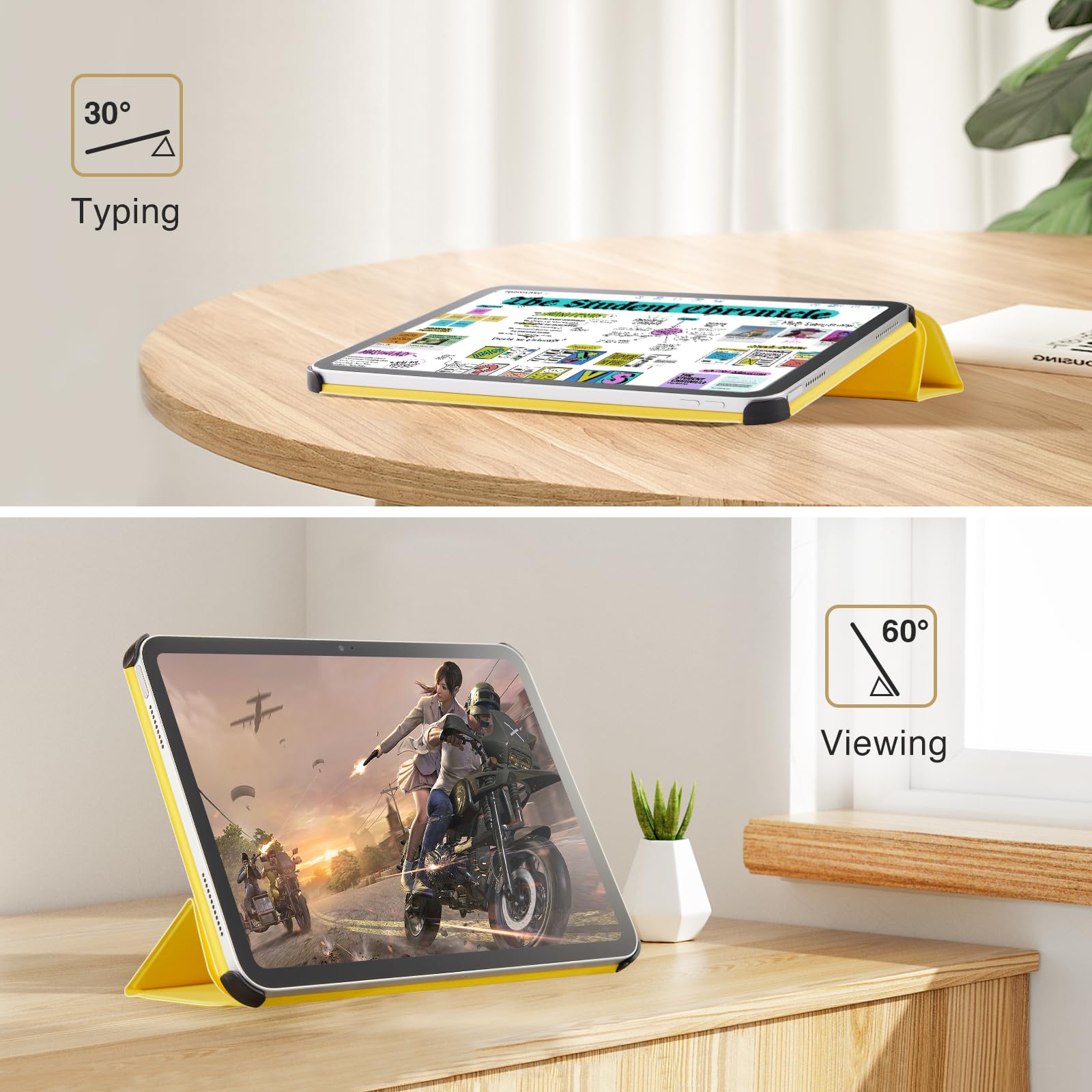 Essentials iPad (A16) tri-fold-Magnetic#Color Yellow