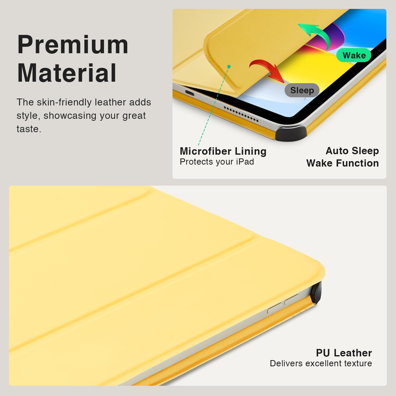 Essentials iPad (A16) tri-fold-Magnetic#Color Yellow
